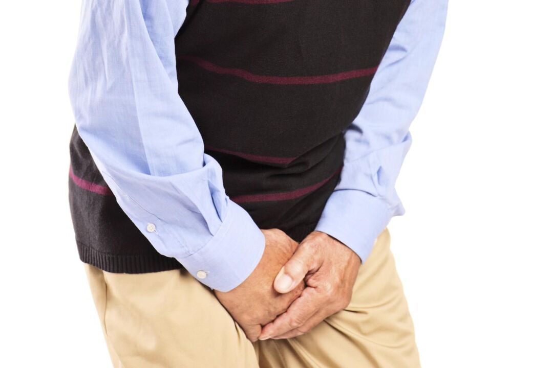Мъжете със застойен простатит се притесняват от болки или остри болки в областта на слабините